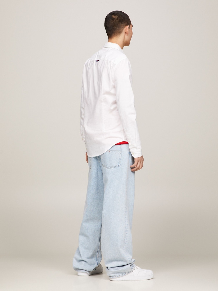 Weiß - Tommy Jeans Slim Stretch Oxford Shirt - Bild 2 von 6