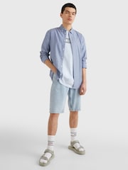 Tommy Jeans Mid Blue Slim Stretch Oxford Shirt - Image 3 of 9
