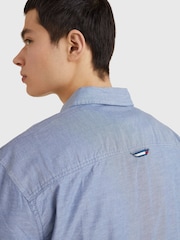 Tommy Jeans Mid Blue Slim Stretch Oxford Shirt - Image 4 of 9
