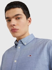 Tommy Jeans Mid Blue Slim Stretch Oxford Shirt - Image 6 of 9