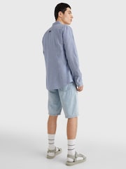 Tommy Jeans Mid Blue Slim Stretch Oxford Shirt - Image 8 of 9