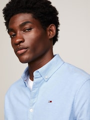 Tommy Jeans Light Blue Slim Stretch Oxford Shirt - Image 3 of 6