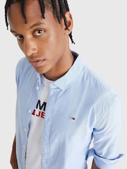 Tommy Jeans Light Blue Slim Stretch Oxford Shirt - Image 5 of 6