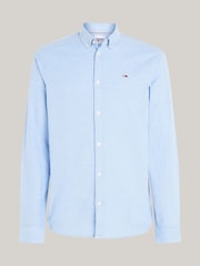 Tommy Jeans Light Blue Slim Stretch Oxford Shirt - Image 6 of 6