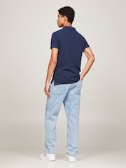 Tommy Jeans Blue 100% Cotton Slim Placket Polo Shirt - Image 2 of 7
