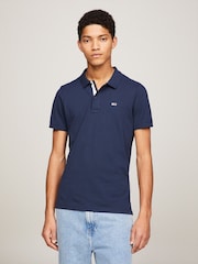 Tommy Jeans Blue 100% Cotton Slim Placket Polo Shirt - Image 4 of 7