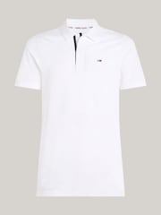 Tommy Jeans White 100% Cotton Slim Placket Polo Shirt - Image 5 of 6