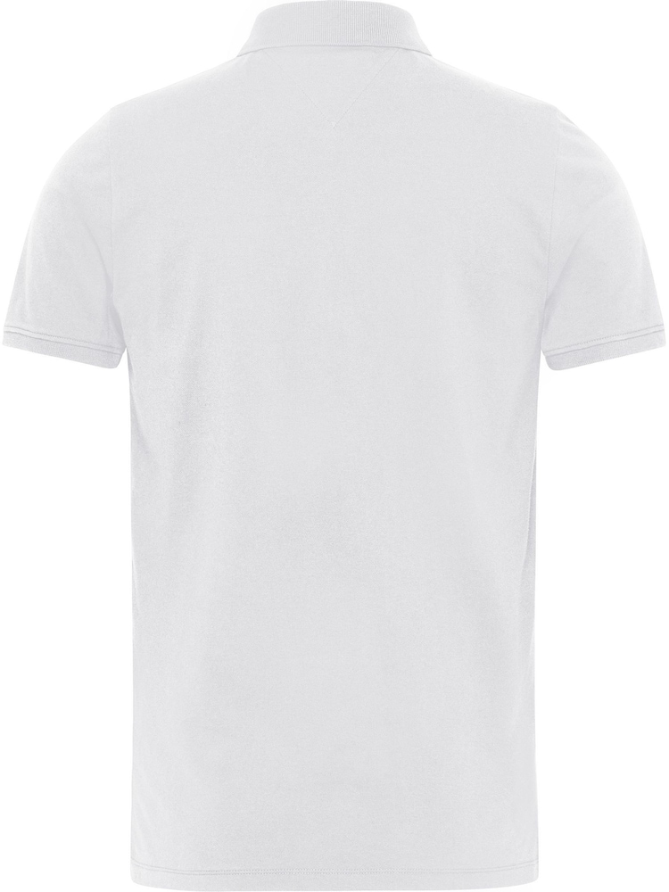 Tommy Jeans White 100% Cotton Slim Placket Polo Shirt - Image 6 of 6