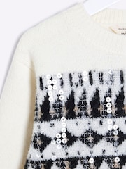 طقم تنورة للبنات بنمط أشكال هندسية ملونة مع ترتر من River Island - صورة 4 من 5
