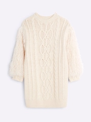 River Island Cream Girls Feather Fringe Dress - Image 1 of 5