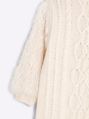 River Island Cream Girls Feather Fringe Dress - Image 3 of 5
