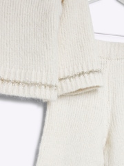 River Island Cream Girls Sparkle Trousers Set - Image 4 of 4