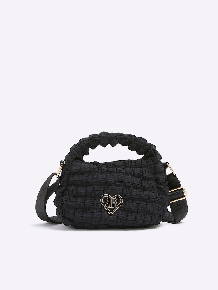 River Island Black Girls Nylon Scrunch Bag - Image 1 of 4 River Island Black Girls Nylon Scrunch Bag - Image 1 of 4