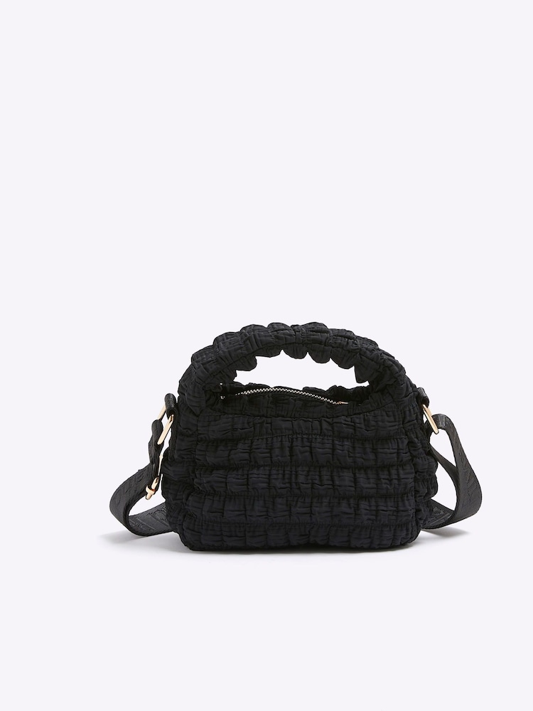 River Island Black Girls Nylon Scrunch Bag - Image 2 of 4 River Island Black Girls Nylon Scrunch Bag - Image 2 of 4
