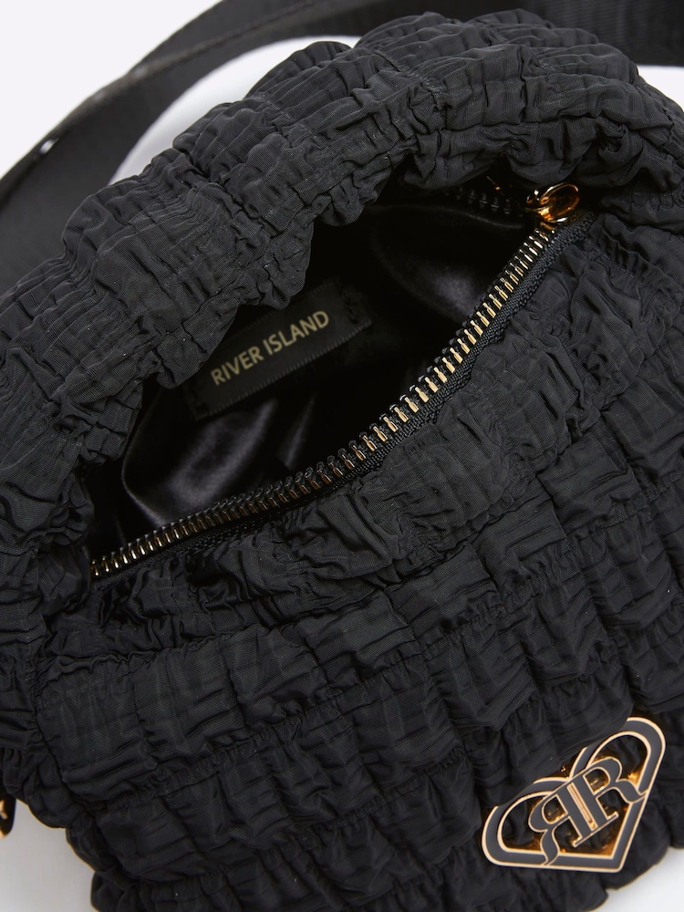 River Island Black Girls Nylon Scrunch Bag - Image 4 of 4 River Island Black Girls Nylon Scrunch Bag - Image 4 of 4