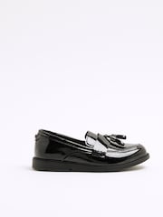 River Island Black Boys Patent Tassel Loafers - Image 1 of 5