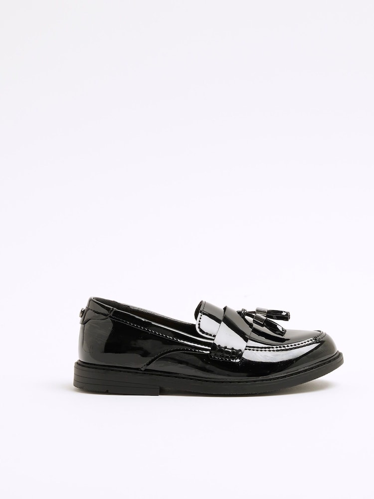 River Island Black Boys Patent Tassel Loafers - Image 1 of 5 River Island Black Boys Patent Tassel Loafers - Image 1 of 5