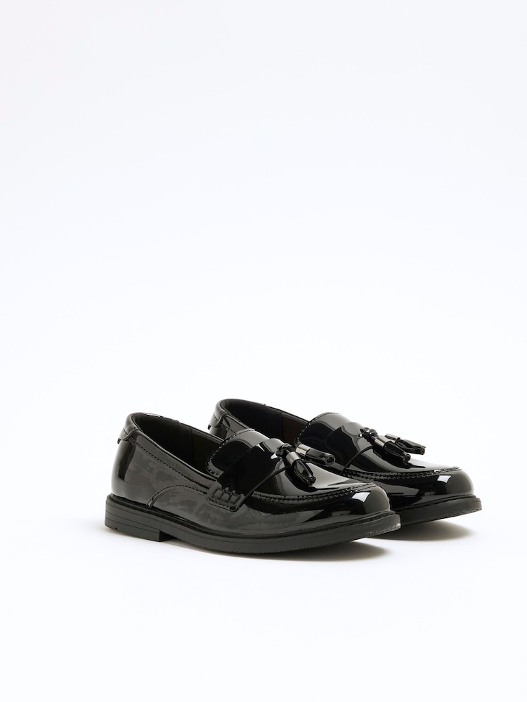 River Island Black Boys Patent Tassel Loafers - Image 2 of 5
