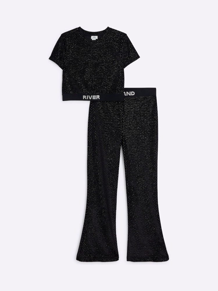 River Island Mädchen-Kickflare-Set aus 100 % Baumwolle - Bild 1 von 5