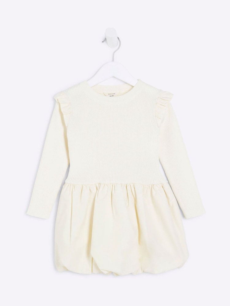 Cream - River Island Puffball-Kleid für Mädchen - Bild 1 von 4