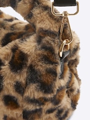 River Island Brown Girls Faux Fur Leopard Top Handle Bag - Image 4 of 4