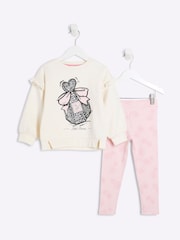River Island dekleta 100% Cotton Sweat Top & pajkice Set - Slika 1 iz 5