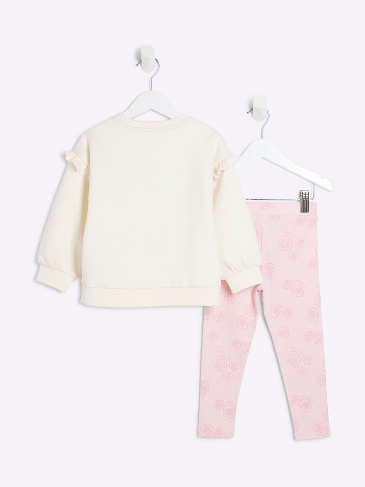 River Island dekleta 100% Cotton Sweat Top & pajkice Set - Slika 2 iz 5