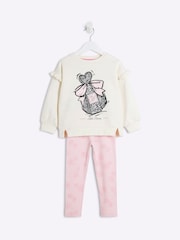 River Island dekleta 100% Cotton Sweat Top & pajkice Set - Slika 3 iz 5