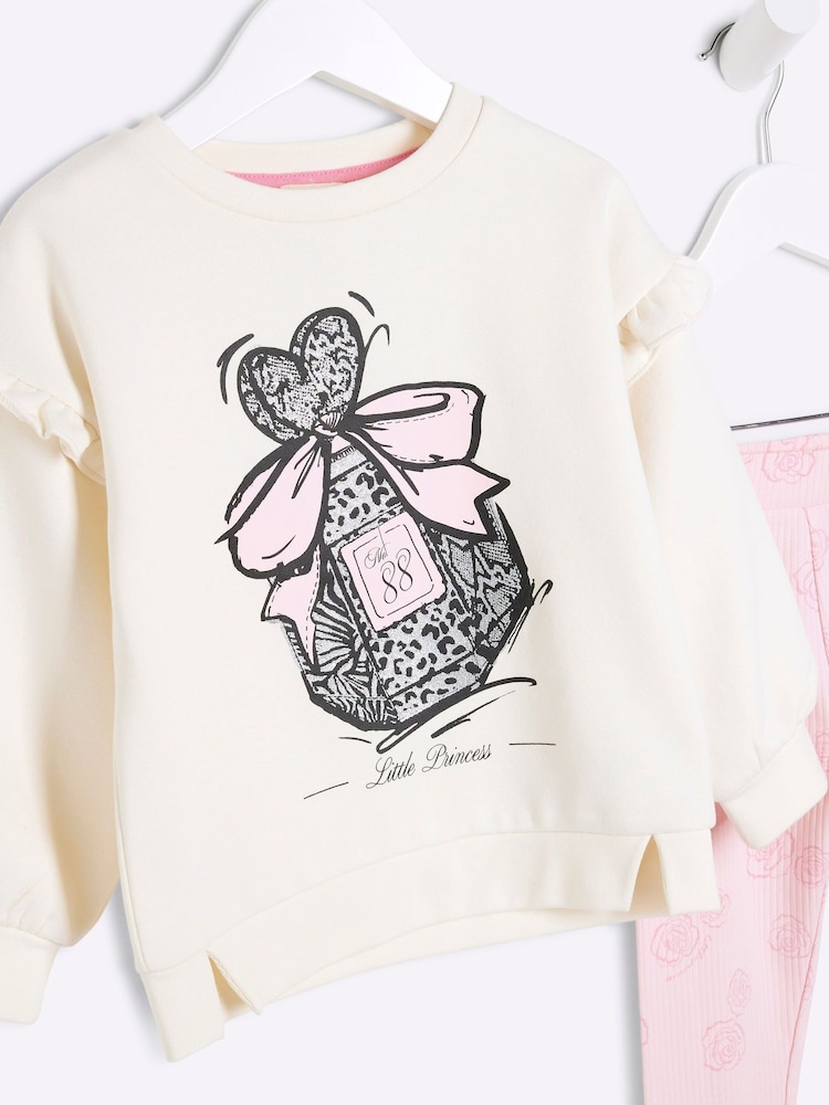 River Island dekleta 100% Cotton Sweat Top & pajkice Set - Slika 5 iz 5