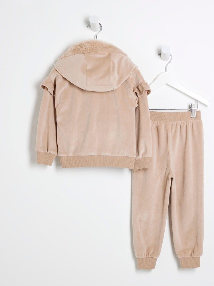 طقم من سترة هودي مخملية قطن 100% بتشذيب فرو صناعي للبنات من River Island - صورة 2 من 5 طقم من سترة هودي مخملية قطن 100% بتشذيب فرو صناعي للبنات من River Island - صورة 2 من 5