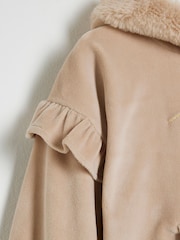 طقم من سترة هودي مخملية قطن 100% بتشذيب فرو صناعي للبنات من River Island - صورة 5 من 5