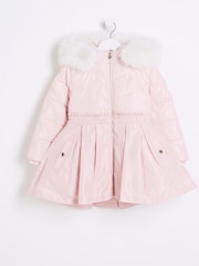 River Island Pink Girls Skirt Padded Coat - Image 1 of 4