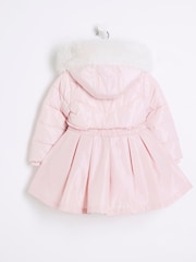 River Island Pink Girls Skirt Padded Coat - Image 2 of 4