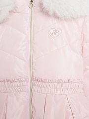 River Island Pink Girls Skirt Padded Coat - Image 4 of 4