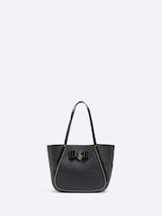 River Island Black Girls Monogram Bow Shopper Bag - Image 1 of 5