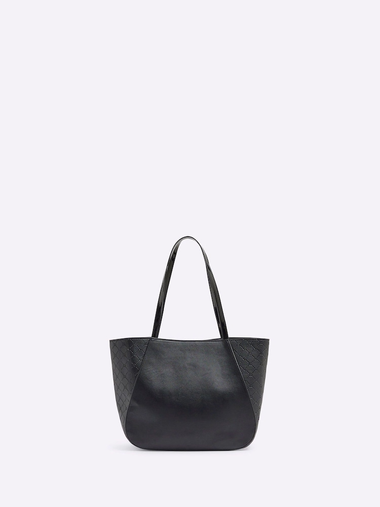 River Island Black Girls Monogram Bow Shopper Bag - Image 2 of 5