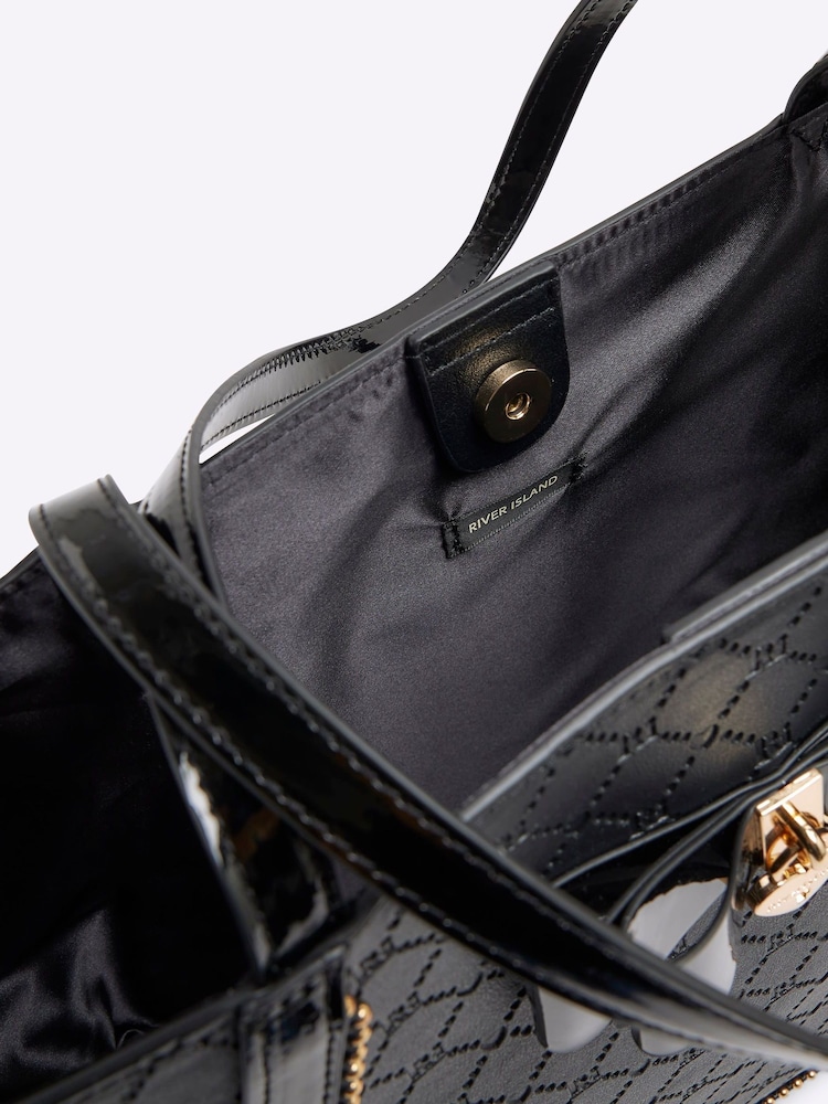 River Island Black Girls Monogram Bow Shopper Bag - Image 5 of 5