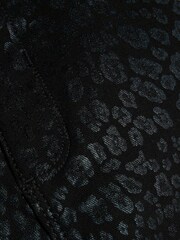 River Island Black Girls Leopard Print Coated Skinny 100% Cotton Jeans - Image 4 of 4