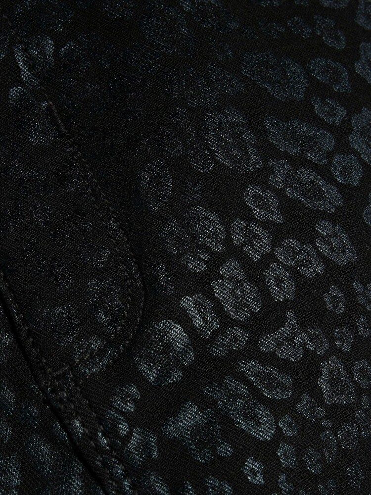 River Island Black Girls Leopard Print Coated Skinny 100% Cotton Jeans - Image 4 of 4