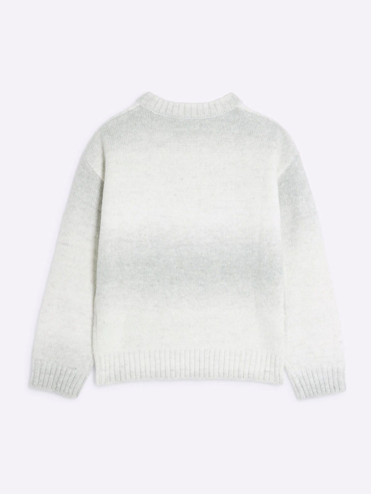River Island Grey Chrome Boys Chrome Space Dye Jumper - Image 2 of 4 River Island Grey Chrome Boys Chrome Space Dye Jumper - Image 2 of 4