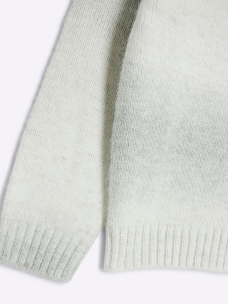 River Island Grey Chrome Boys Chrome Space Dye Jumper - Image 4 of 4 River Island Grey Chrome Boys Chrome Space Dye Jumper - Image 4 of 4