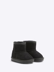River Island Black Boys Faux Fur Lined Boots - Image 2 of 4