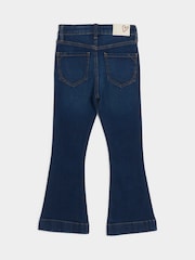 River Island Blue Girls Denim Pocket Flare Jeans - Image 2 of 4