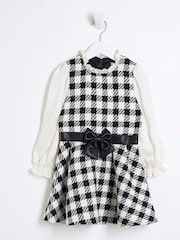 River Island Black Girls Boucle Skater Dress - Image 1 of 4