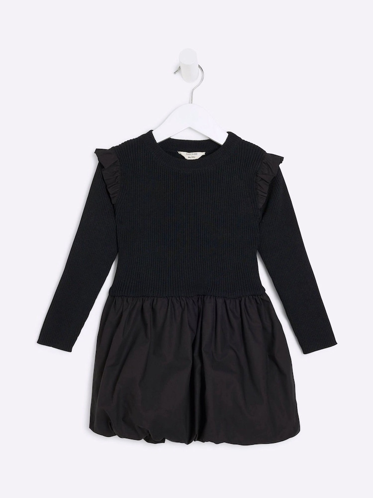 Черный - Платье-пуховик для девочек River Island - Image 1 of 4
