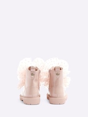 River Island Pink Girls Patent Lace-Up Boots - Image 4 of 4