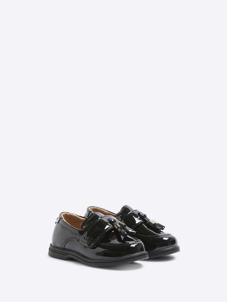 River Island Black Boys Patent Loafers - Image 2 of 4