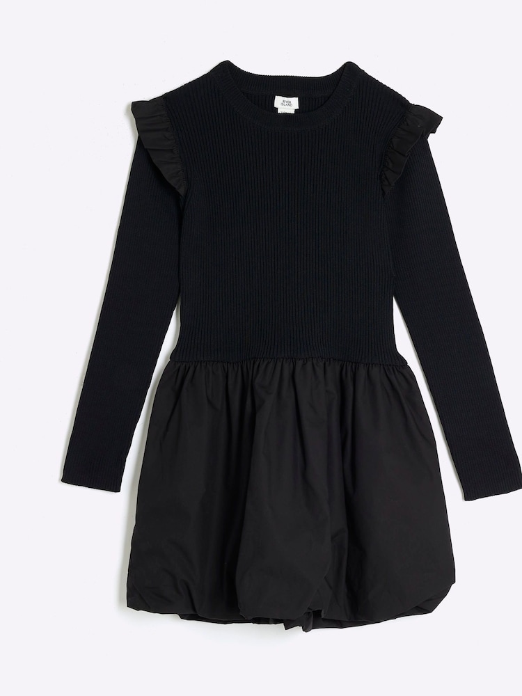 River Island Black Girls Puffball Dress - Image 1 of 4