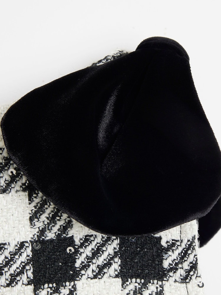 River Island Black Girls Shift Boucle Bow Dress - Image 4 of 4 River Island Black Girls Shift Boucle Bow Dress - Image 4 of 4