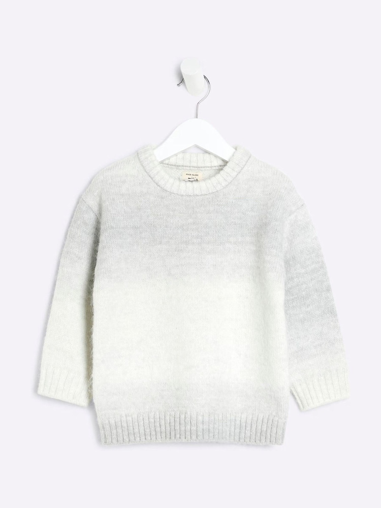 River Island Grey Boys Space Dye Jumper - Image 1 of 4 River Island Grey Boys Space Dye Jumper - Image 1 of 4
